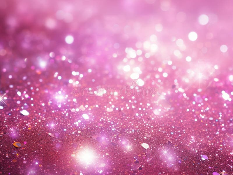 Valentine Pink Glitter Star Abstract, Generate by AI Stock Illustration