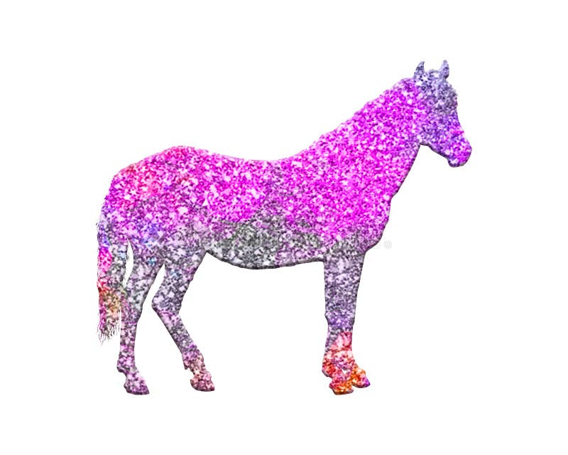 Horse Glitter Banner and Button Set Stock Illustration Illustration