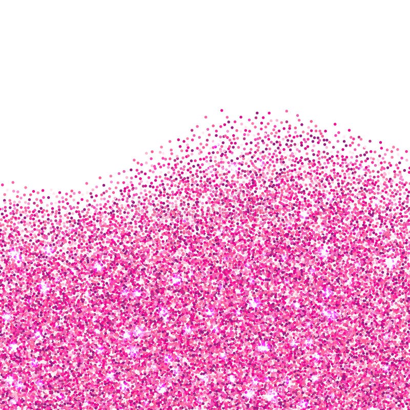 Pink glitter texture border over white background.