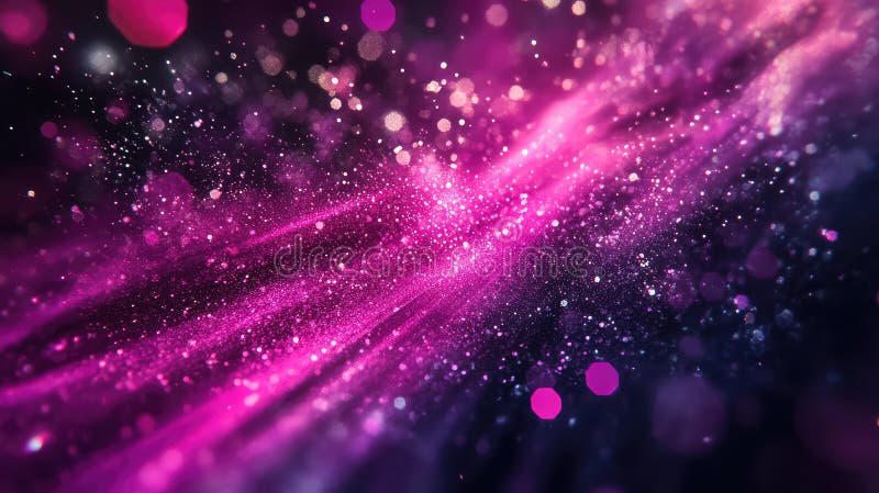 Pink glowing glitter background with light bokeh effect stock illustration
