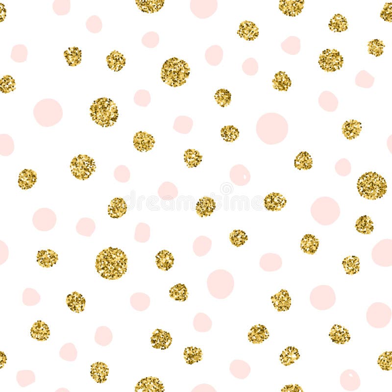 Pink and Gold Polka Dot Pattern Stock Vector - Illustration of cover ...