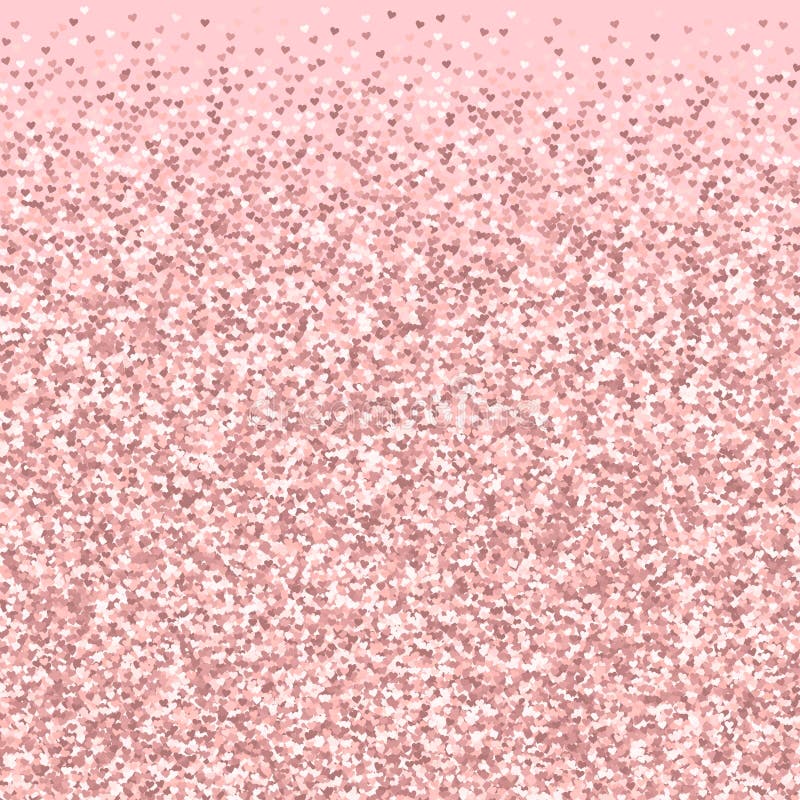 Pink Golden Glitter Made Of Hearts. Stock Image - Image of falling ...