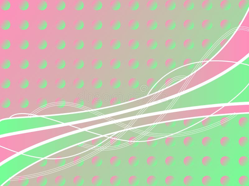 Pink-green circle background with lines stock illustration