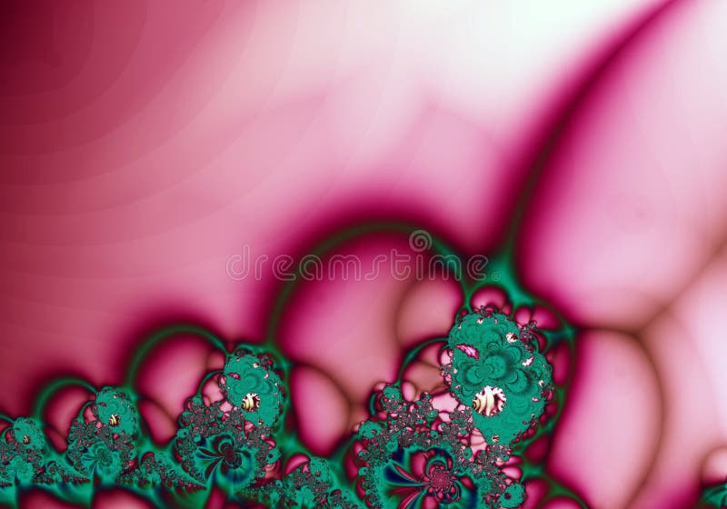 Pink Green Fractal Abstract Background