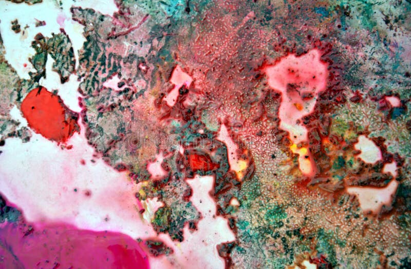 Pink green orange purple dark spots, painting watercolor background, painting abstract colors