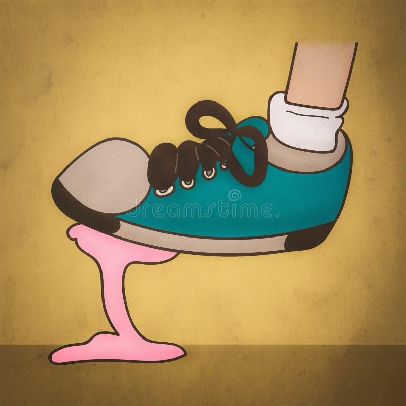 Gum Stuck to Shoe stock vector. Illustration of business - 30851098