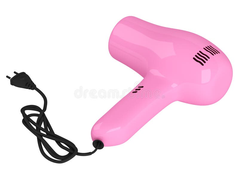 Pink hair dryer royalty free illustration