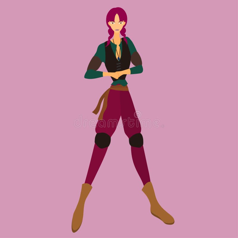 Pink hair superhero girl stock vector. Illustration of comics 244233032