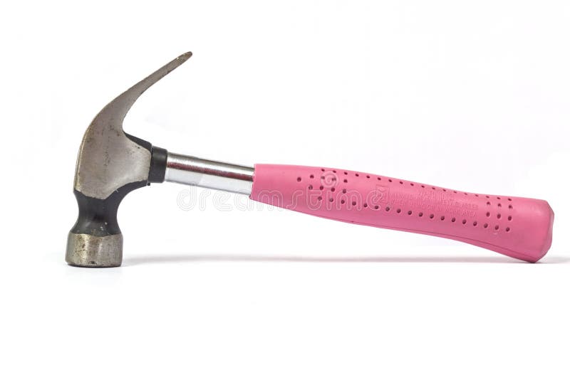 Pink Hammers On A White Background . Stock Image Image of steel