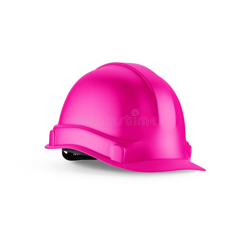 Pink Hard Hat Mockup Isolated on White Background 3D Rendering Stock