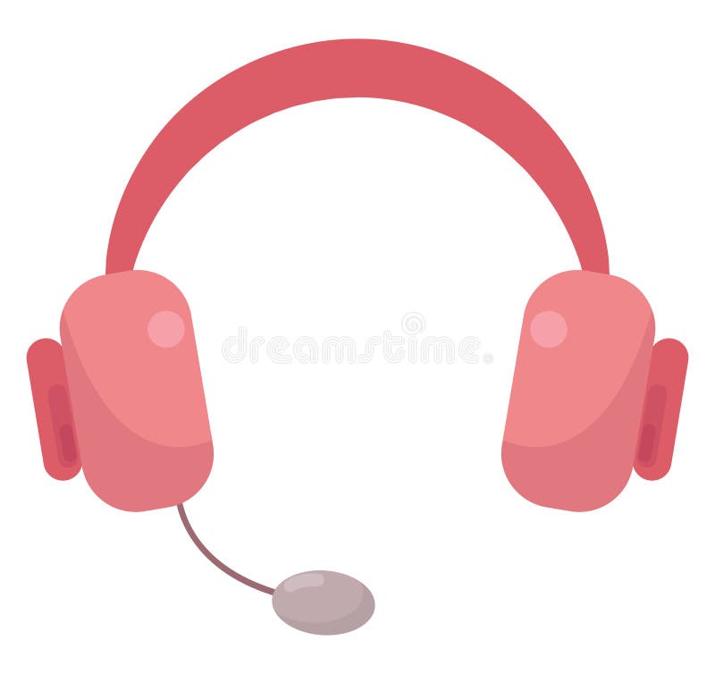 Pink Headphones Vector Illustration Stock Vector Illustration of