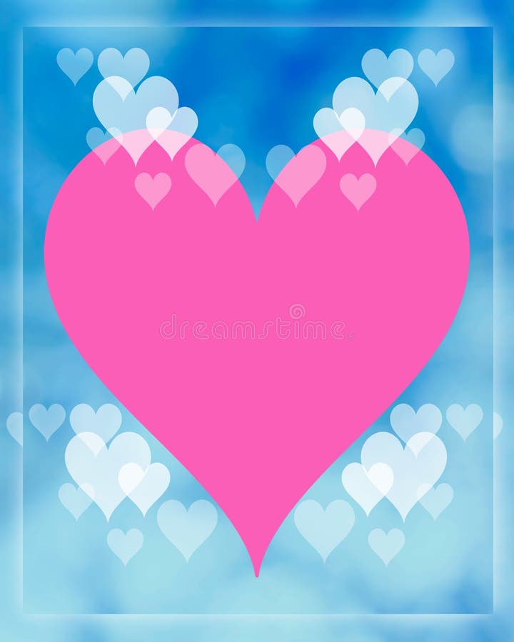 Pink Heart Blue Blurry Background Stock Illustrations 357 Pink Heart
