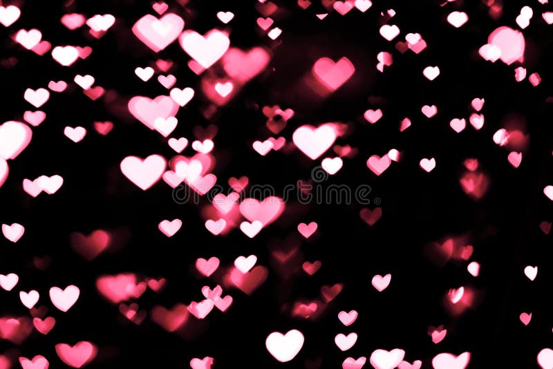 Pink Heart Bokeh Festive Glitter Overlay Background Stock Photo Image