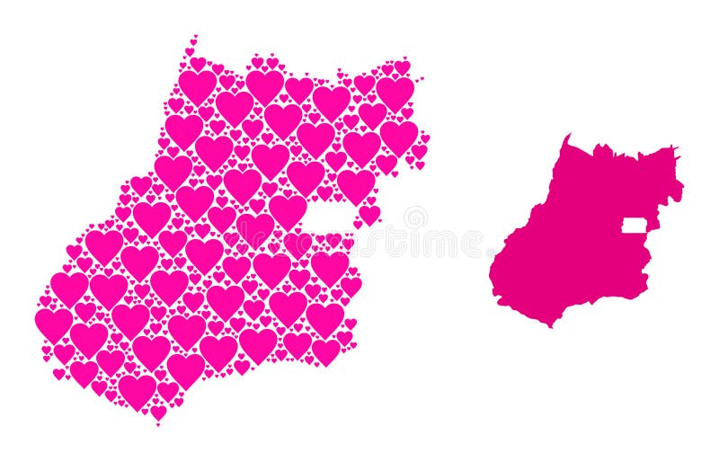 Pink Heart Collage Map of Goias State royalty free illustration