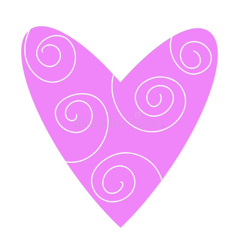 Pink Heart line art logo with spiral waves. Cute medicine icon. Swirl lines sign love heart. Modern symbol flat style for medical vector illustration Pink Heart line art logo with spiral waves. Cute medicine icon. Swirl lines sign love heart. Modern symbol flat style for medical vector illustration