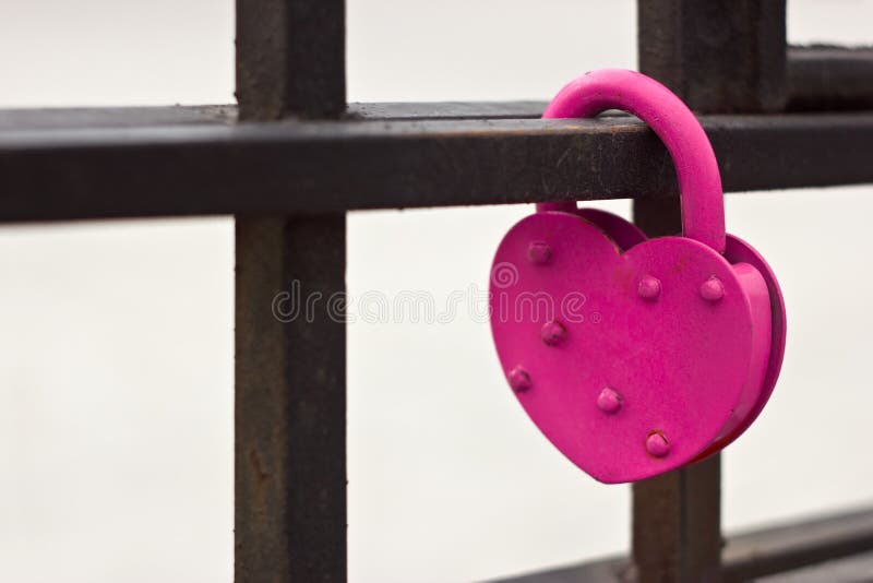 Pink heart lock stock photo. Image of dedication, romance 21652846