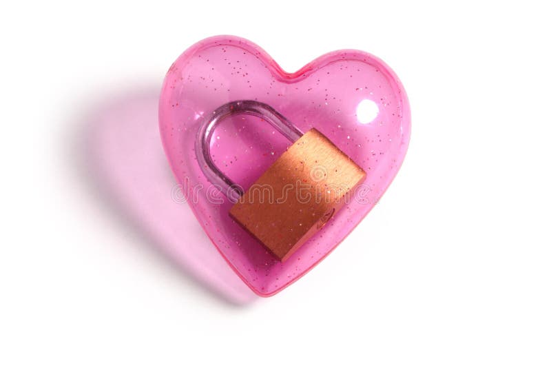 Pink heart and lock