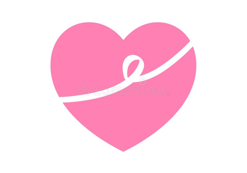 Pink heart logo design on white background vector illustration Pink heart logo design on white background vector illustration