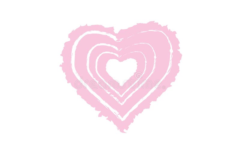 Pink Heart Logo Isolated On White. Stock Image Image of single