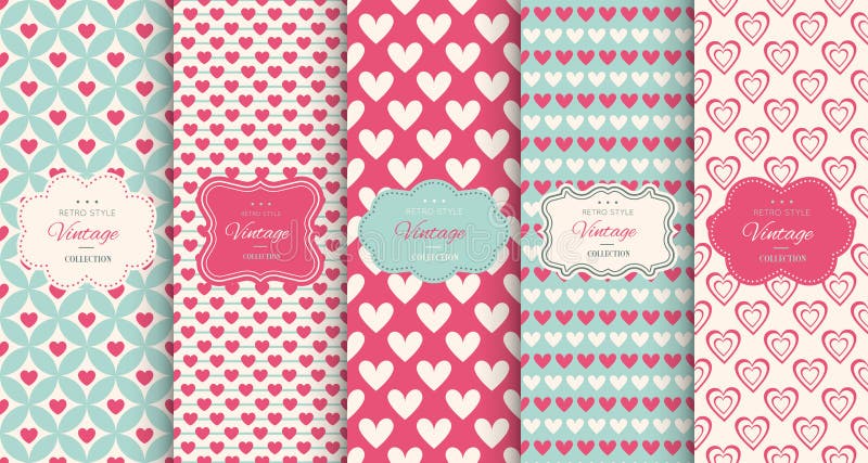 Pink heart seamless pattern background