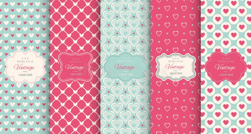 Pink heart seamless pattern background