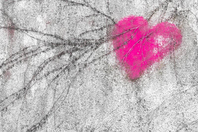 Pink heart on wall stock image. Image of pink, design 72526159
