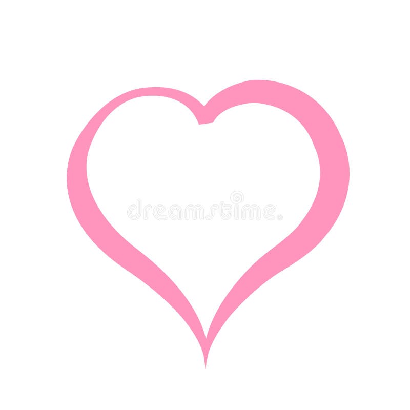 Pink Heart on White Background. Illustration Stock Illustration