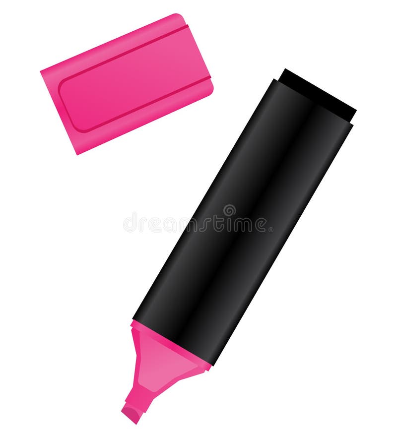 Pink Highlighter With Heart Stock Vector Illustration of piece