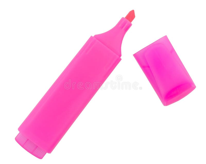 One Fluorescent Marker, Pink Highlighter Stock Image Image of closeup