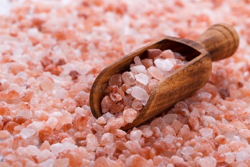 Pink himalayan salt stock images