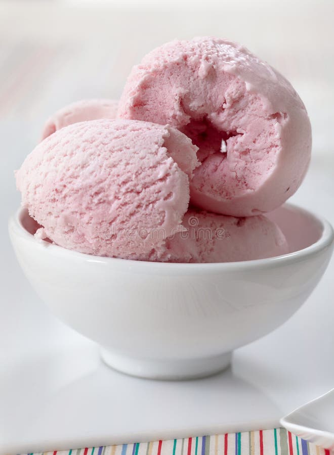 Pink ice cream scoop stock image. Image of homemade, cream 7943941