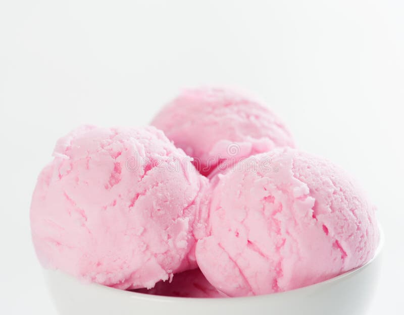 Pink Ice Cream In Bowl With Copy Space On Top Stock Photo Image of