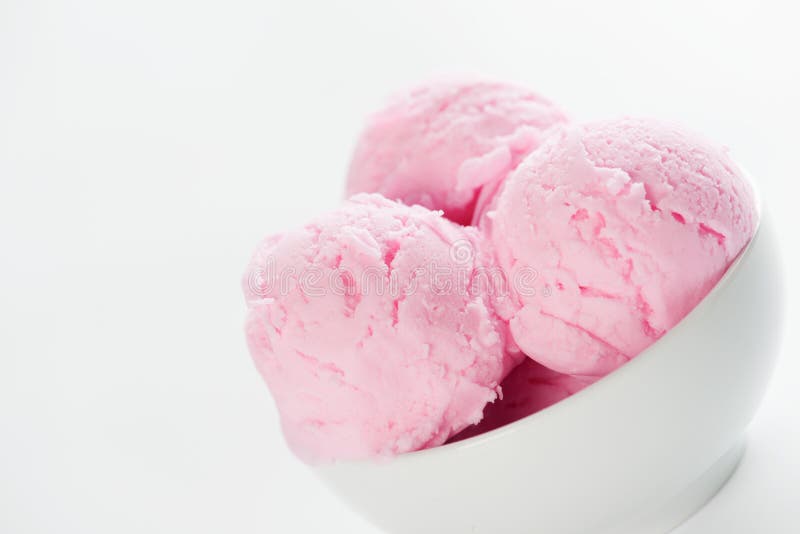 Pink Ice Cream With Copy Space Stock Photo - Image of refreshing, fresh ...