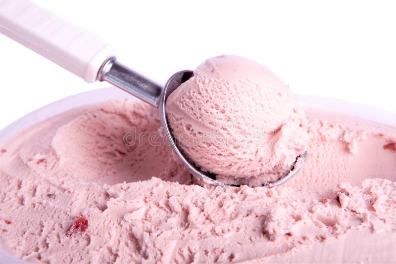 Pink ice cream scoop stock image. Image of homemade, cream - 7943941