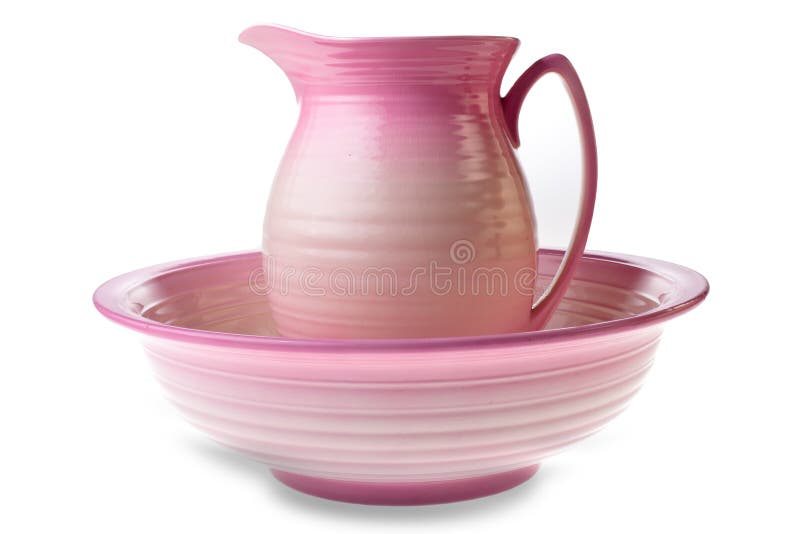 Pink jug and bowl