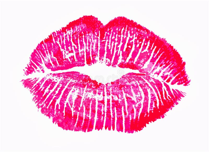 Pink kiss lips lip print illustration