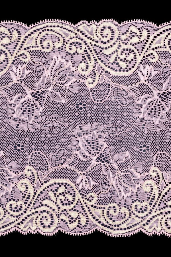 Pink Lace Over Black Background Stock Photo Image of floral, netting