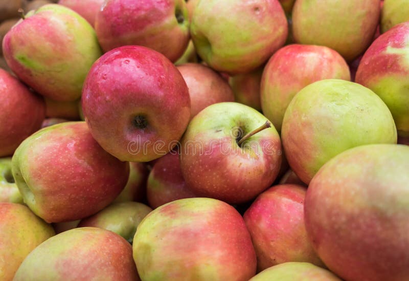 Pink Lady apple at at city farmers market for sale