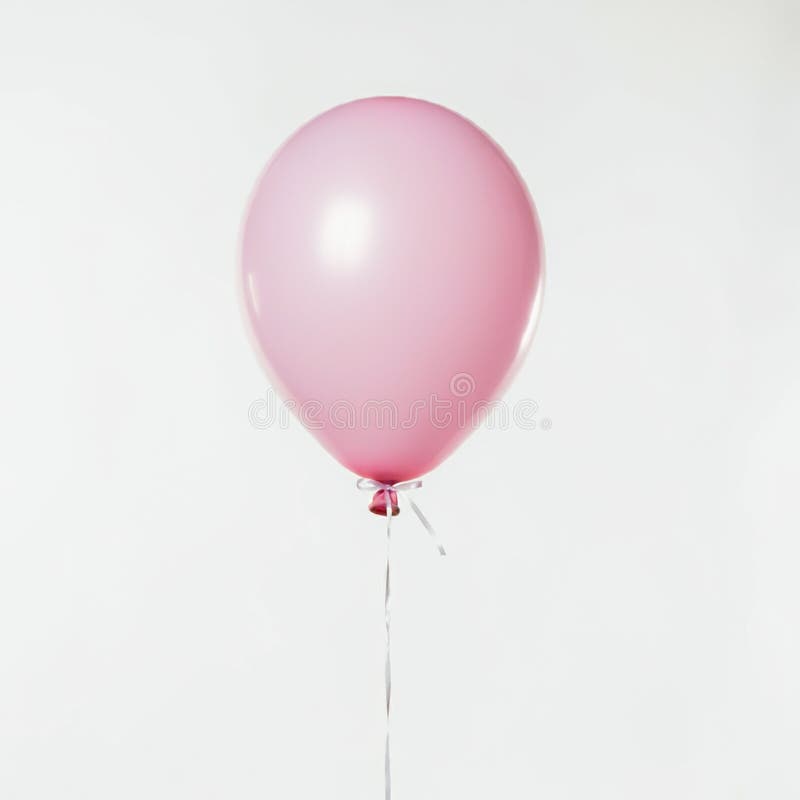 Pink latex balloon with a shiny surface, floating against a plain white background. It is vector illustration