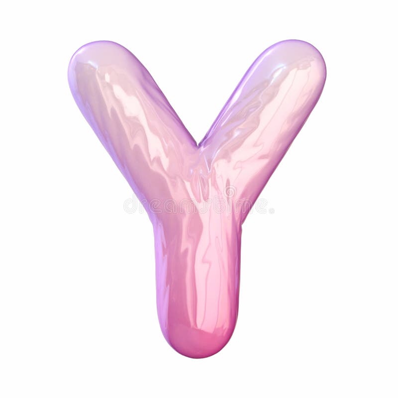 Pink latex glossy font Letter Y 3D royalty free illustration