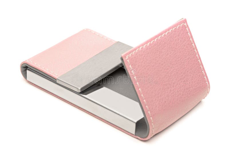 Pink Leather Business Card Holder Stock Photo Image of professional