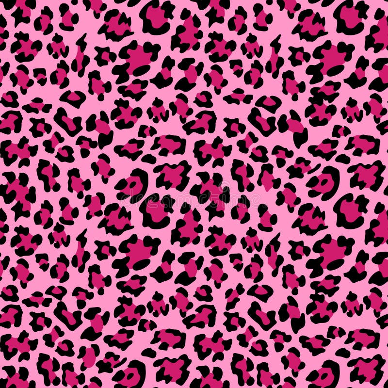 Pink Leopard Print Background. Animal Seamless Pattern with Hand ...