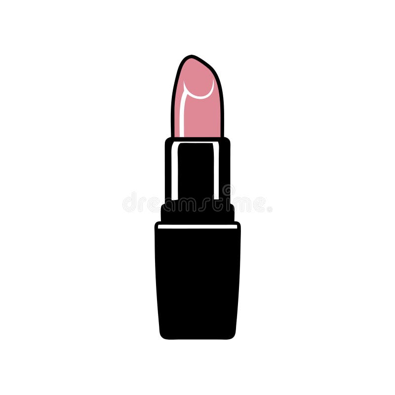 Pink Lipstick Vector Illustration Beauty Makeup Design royalty free illustration