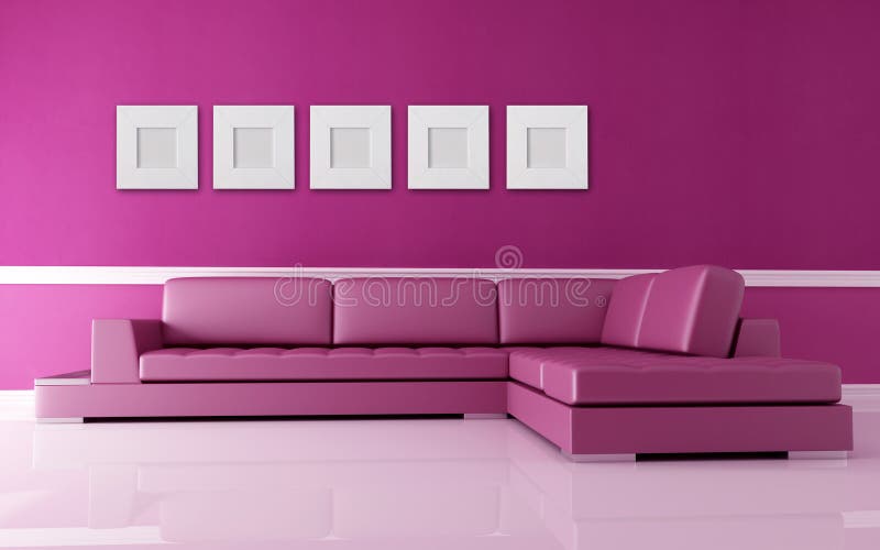 Pink Living Rooms for Decorating Ideas Home Stock Illustration ...