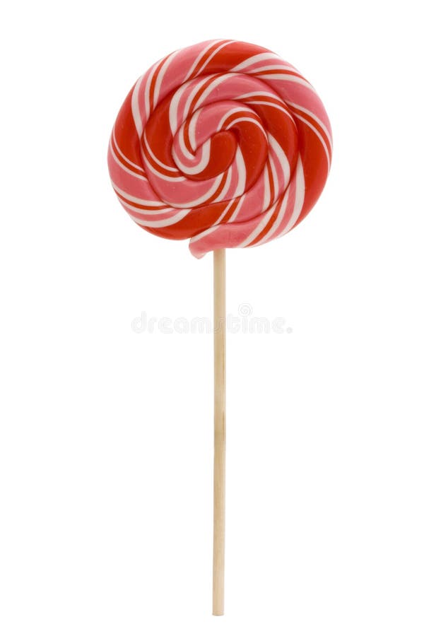 Pink lollipop on white