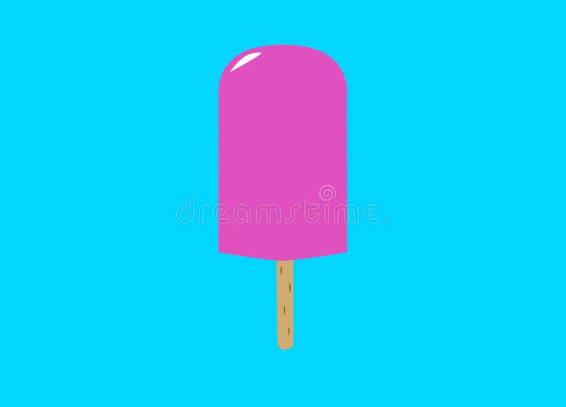 Pink Lolly Ice Cream On Blue Stock Illustration Illustration of glare