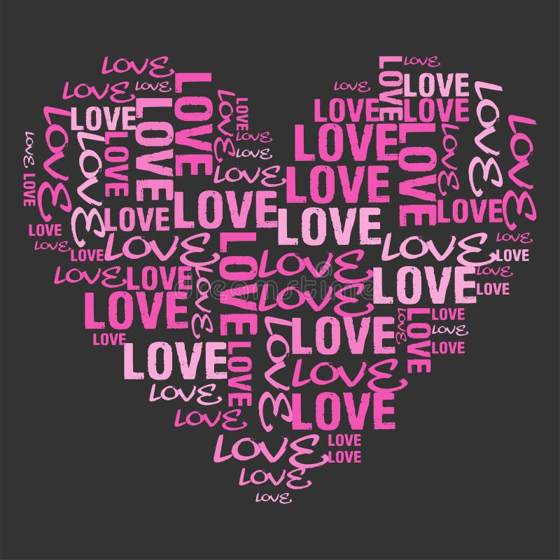 Pink Love stock vector. Illustration of valentine, love - 97154474