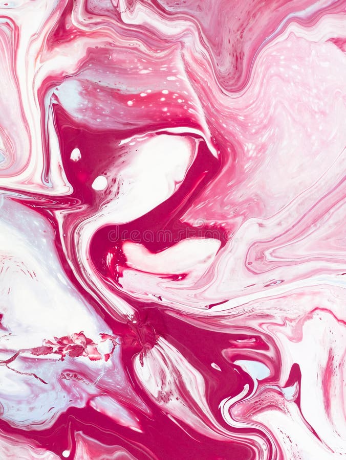 Pink Marble Abstract Art Hand Painted Background Stock