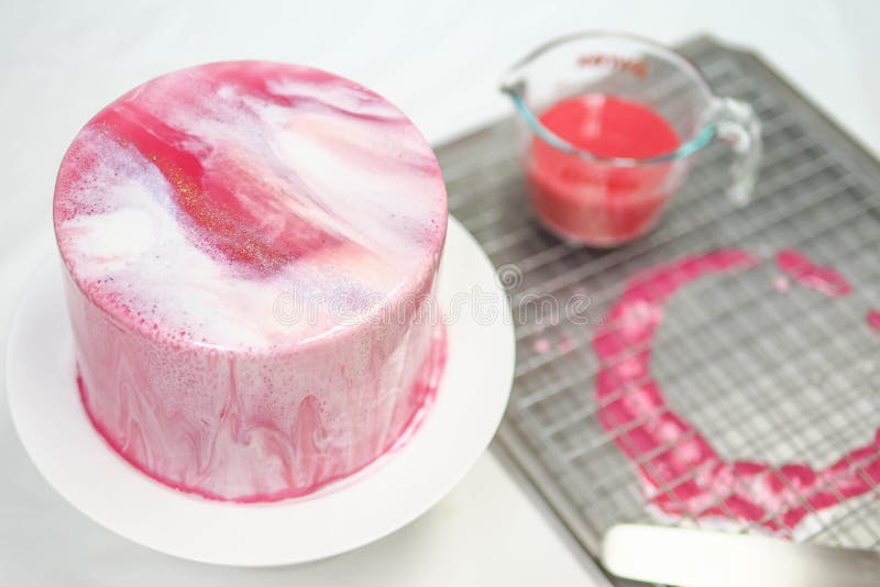 Pink Marble Mirror Glaze Cake Stock Image Image of beautiful food 