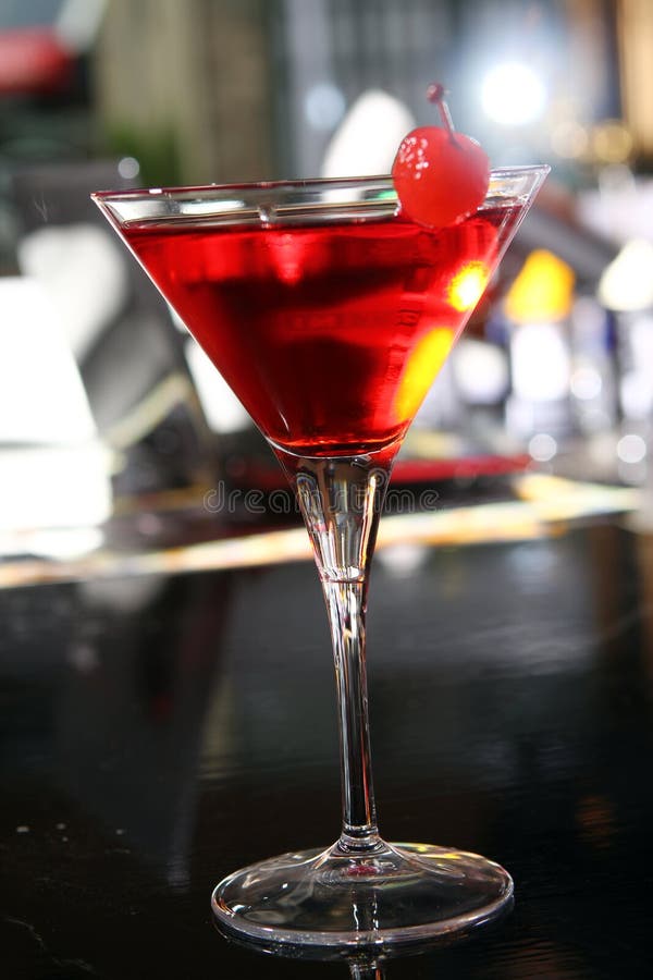 Pink Martini Cocktail in a Bar Stock Image Image of cranberry, closeup 31379539